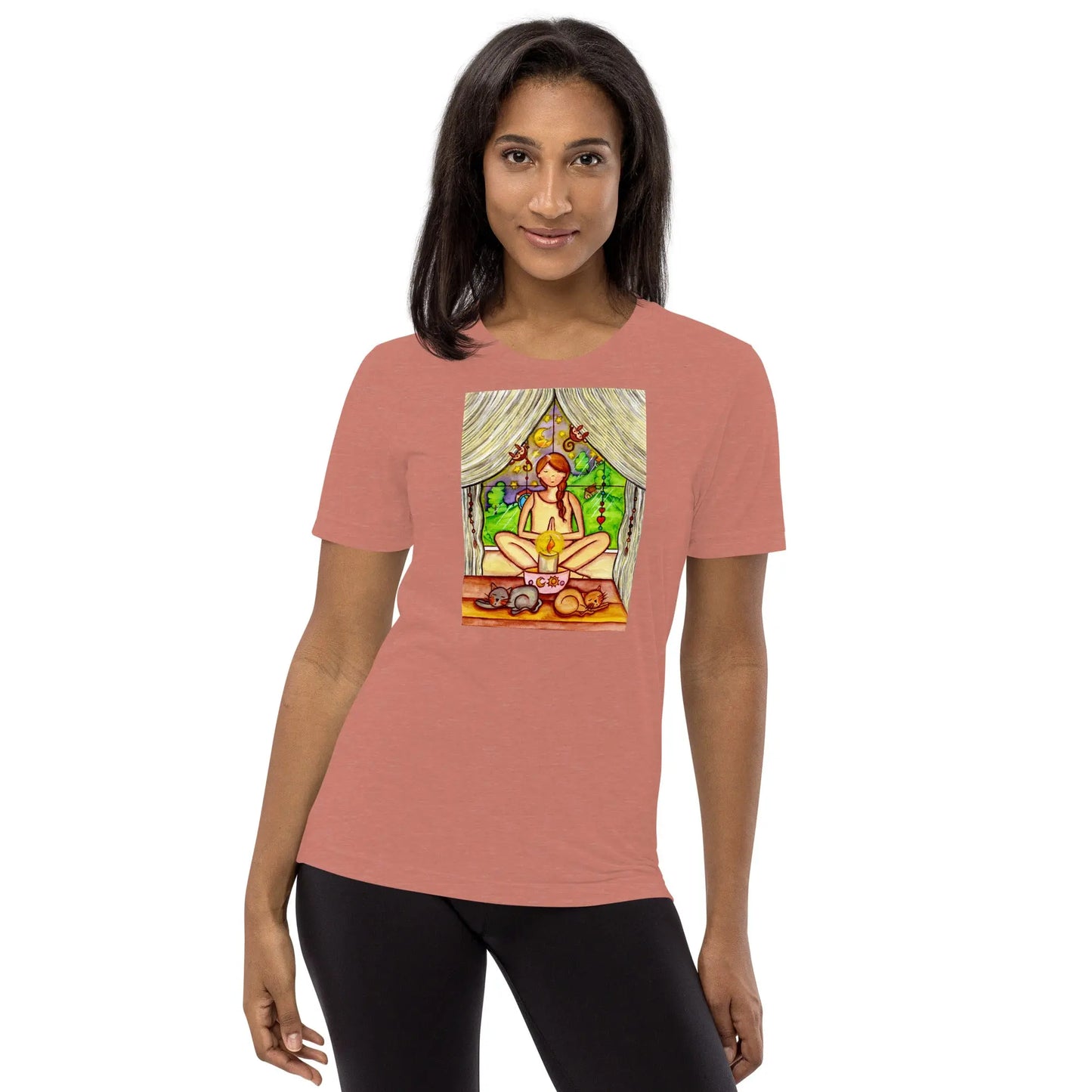 Unisex Tri-Blend T-shirt (meditating on a still flame)