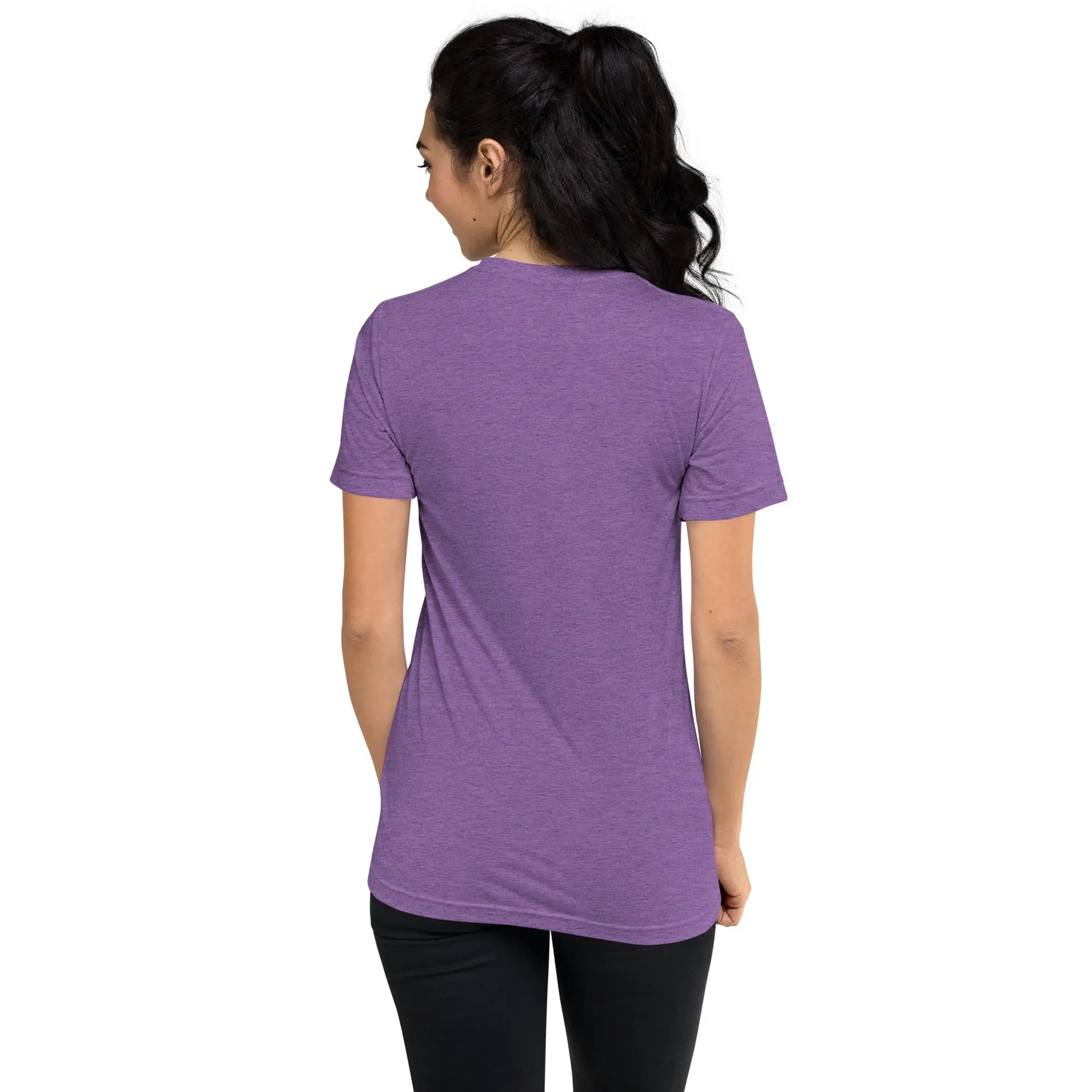 Unisex Tri-Blend T-shirt (cat and woman meditating)
