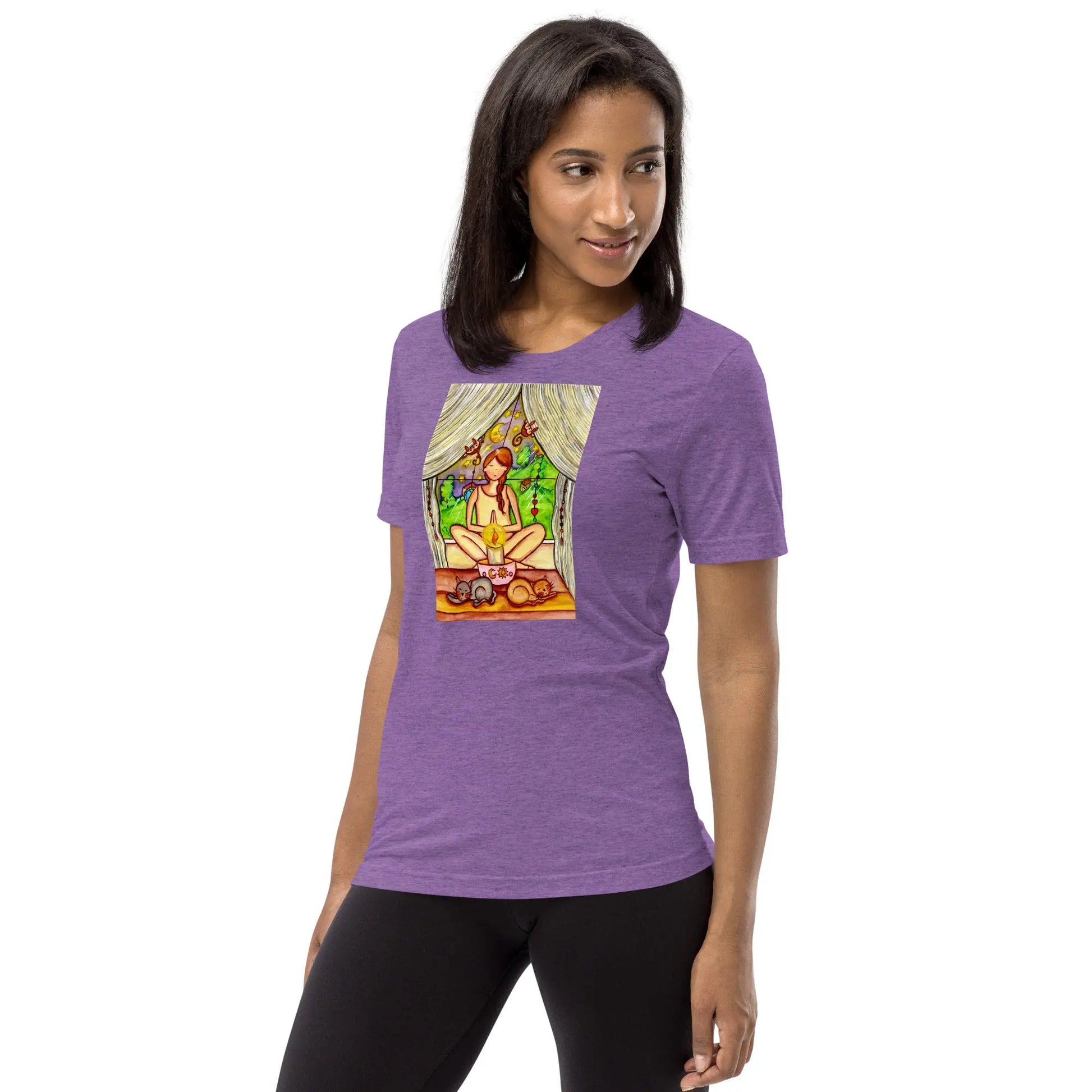 Unisex Tri-Blend T-shirt (meditating on a still flame)
