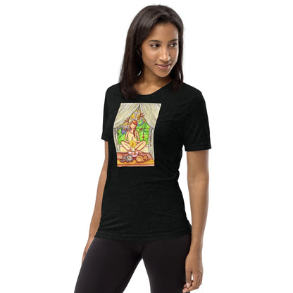 Unisex Tri-Blend T-shirt (meditating on a still flame)