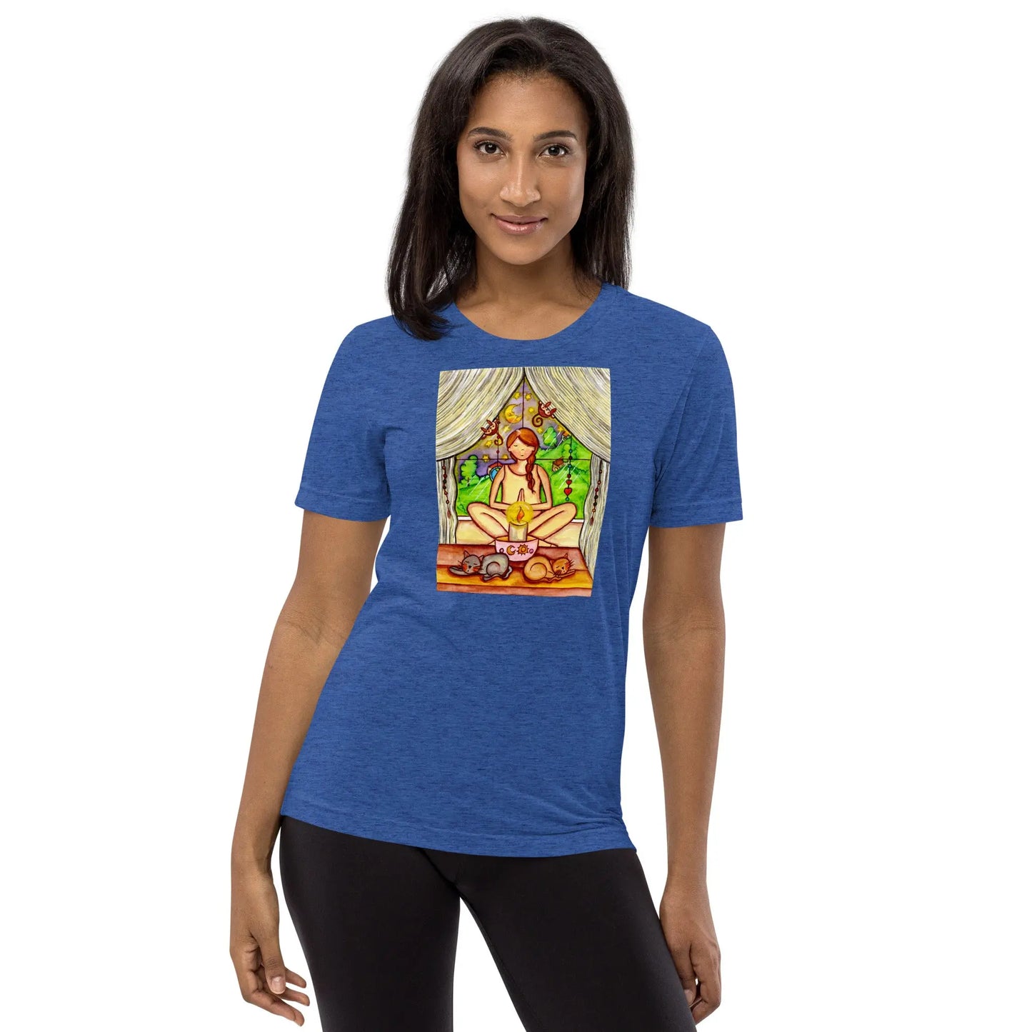Unisex Tri-Blend T-shirt (meditating on a still flame)