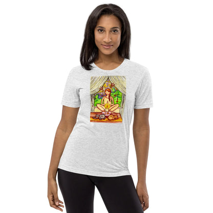 Unisex Tri-Blend T-shirt (meditating on a still flame)