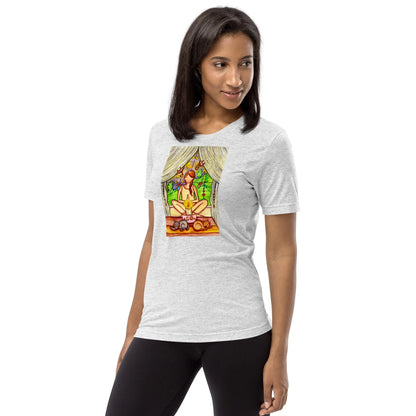 Unisex Tri-Blend T-shirt (meditating on a still flame)