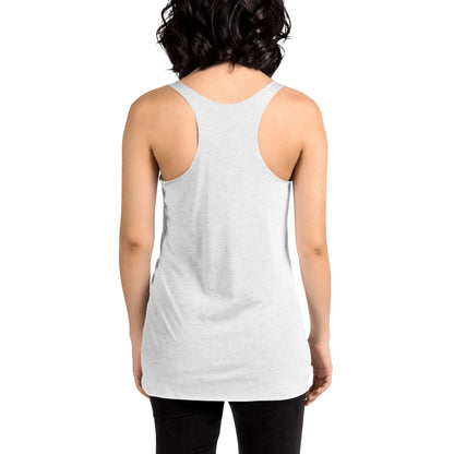 Women's Racerback Tank Top (cat and woman meditating)