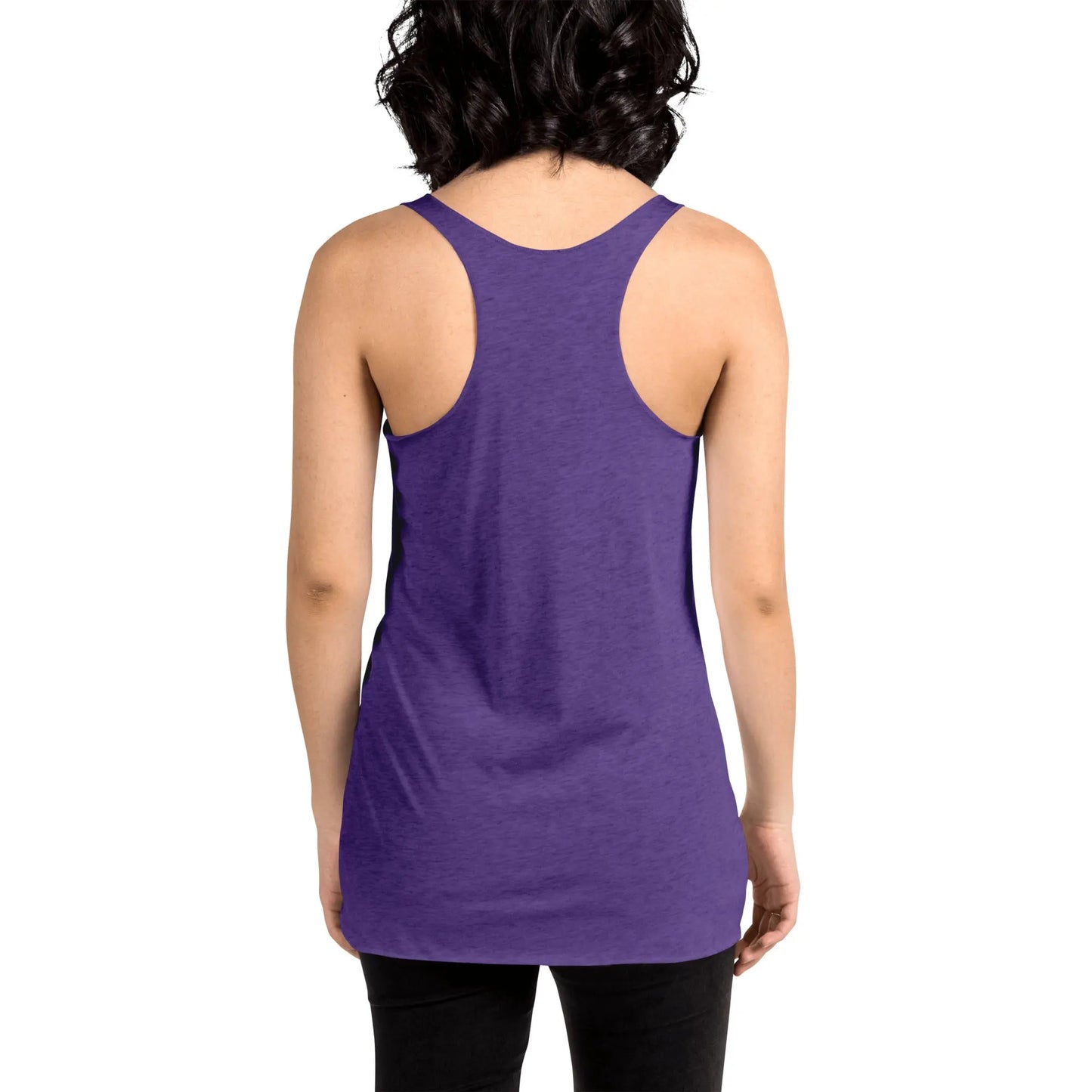Women's Racerback Tank Top (cat and woman meditating)