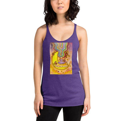Women's Racerback Tank Top (meditating on the moon)