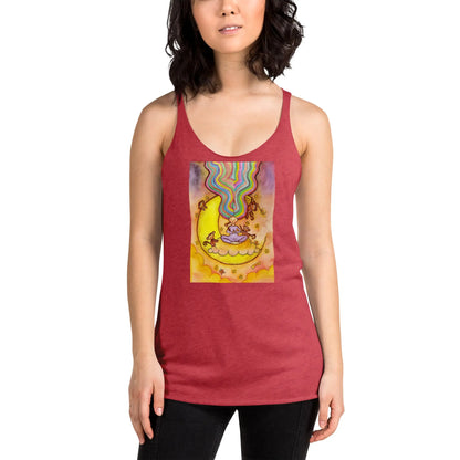 Women's Racerback Tank Top (meditating on the moon)