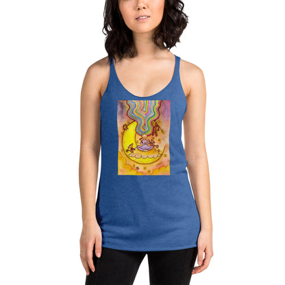 Women's Racerback Tank Top (meditating on the moon)